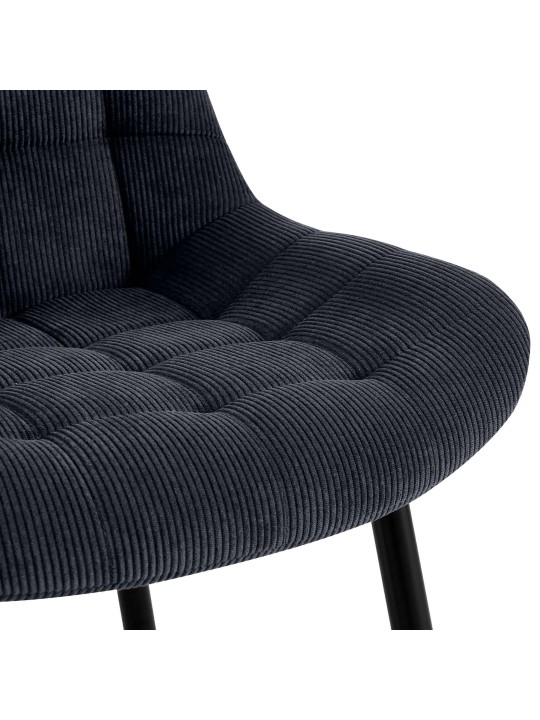 Silla de comedor Sardna Cord, negro