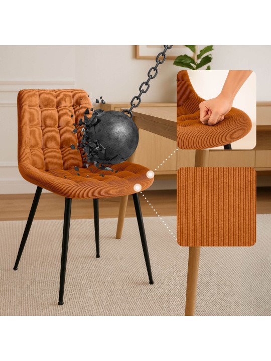 Silla de comedor Sardna Cord, naranja Silla de comedor Sardna Cord, naranja