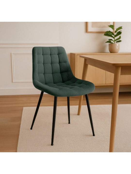 Silla de comedor Sardna Cord, verde