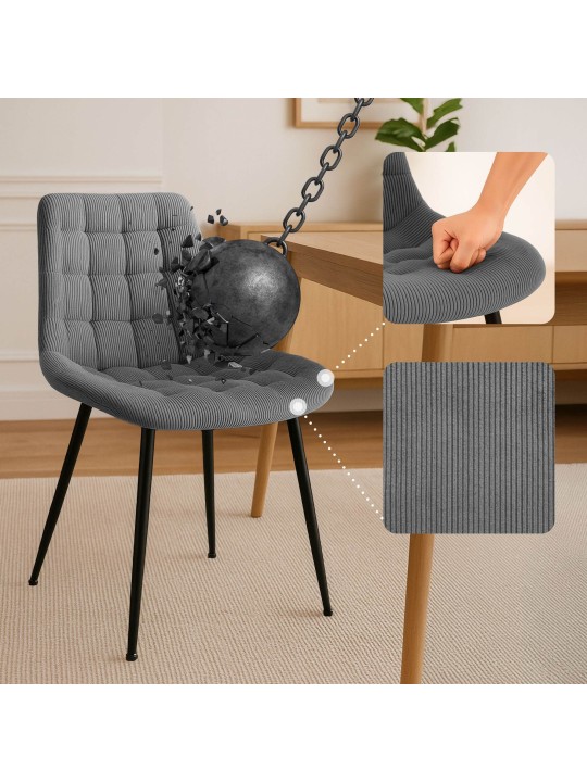 Silla de comedor Sardna Cord, gris