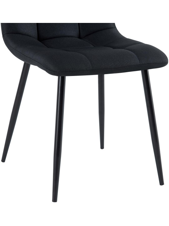 Silla de comedor tela Antibes, negro