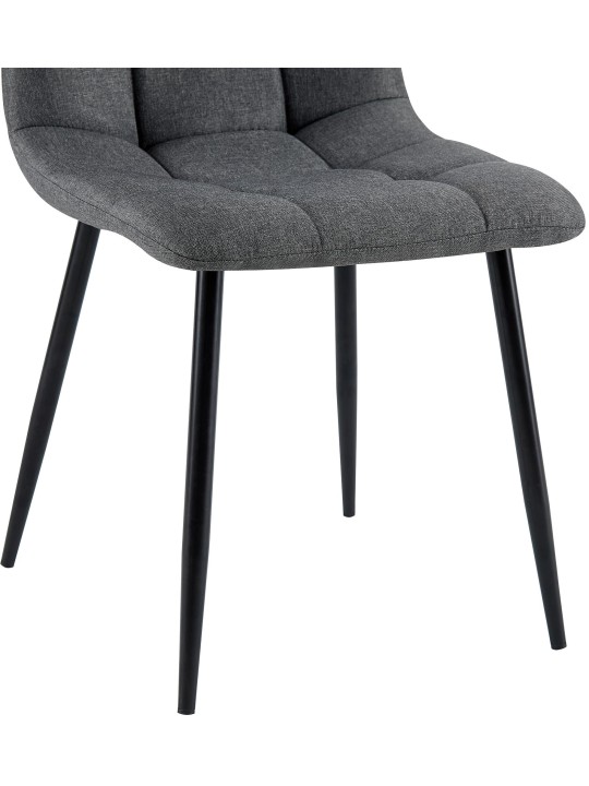 Silla de comedor tela Antibes, gris oscuro
