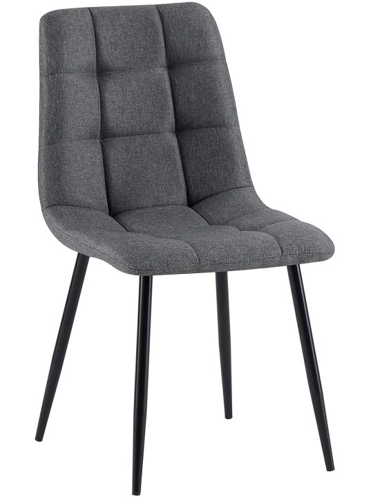 Silla de comedor tela Antibes, gris oscuro