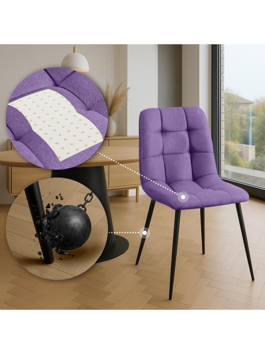 Silla de comedor tela Antibes, lila Silla de comedor tela Antibes, lila