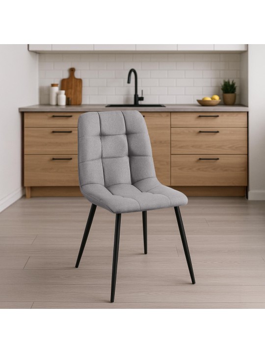Silla de comedor tela Antibes, gris claro