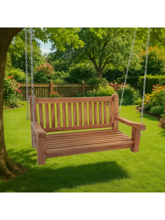 Banco mecedora Joyce 120 cm, teca