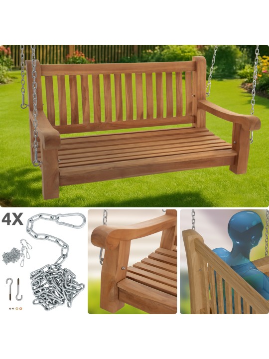 Banco mecedora Joyce 120 cm, teca