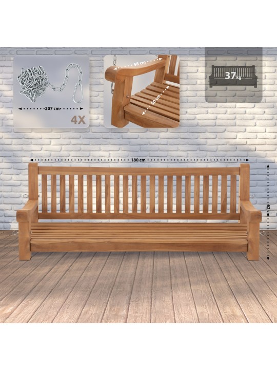Banco mecedora Joyce 180 cm, teca Banco mecedora Joyce 180 cm, teca
