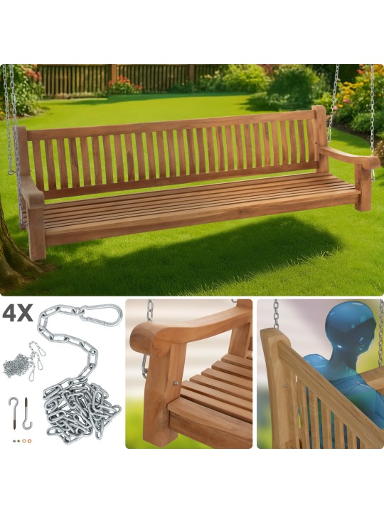 Banco mecedora Joyce 220 cm, teca