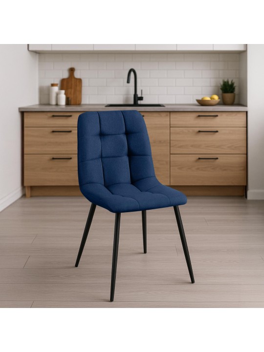 Silla de comedor tela Antibes, azul