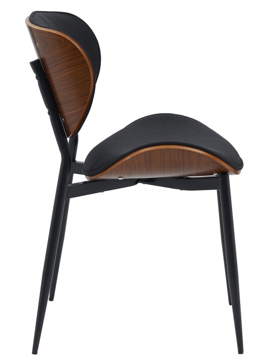 Juego de 2 sillas de comedor tela Enid, nogal/negro Juego de 2 sillas de comedor tela Enid, nogal/negro