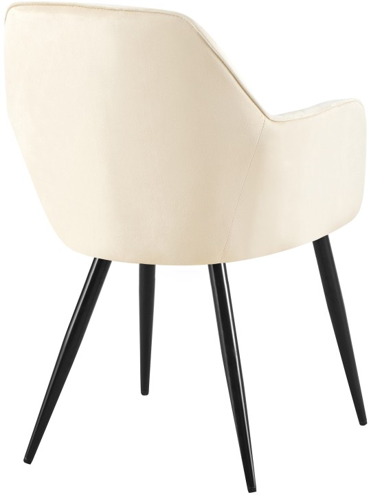 Silla de comedor Cheryl terciopelo, crema