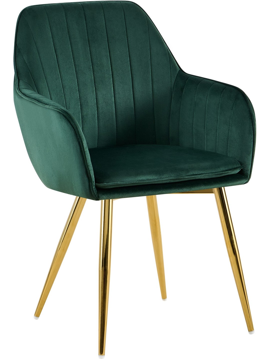 Silla de comedor Cheryl terciopelo dorado, verde