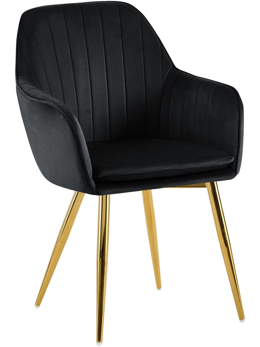 Silla de comedor Cheryl terciopelo dorado, negro