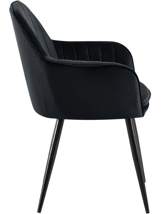 Silla de comedor Cheryl terciopelo, negro