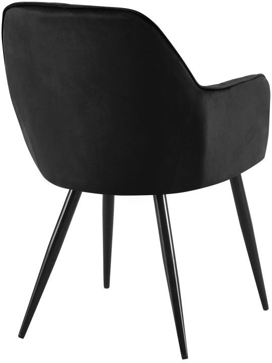 Silla de comedor Cheryl terciopelo, negro