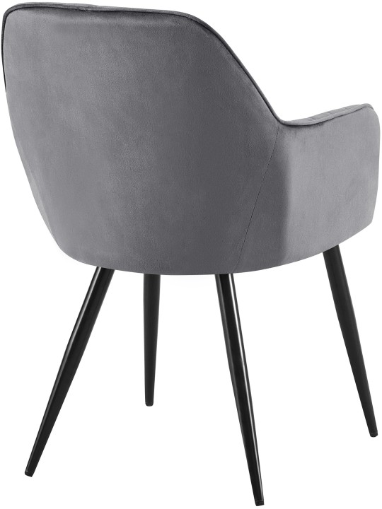 Silla de comedor Cheryl terciopelo, gris oscuro
