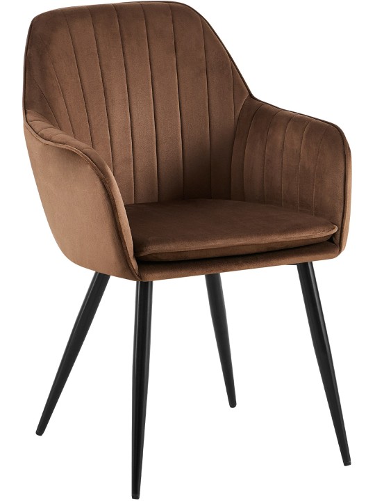 Silla de comedor Cheryl terciopelo, marrón Silla de comedor Cheryl terciopelo, marrón