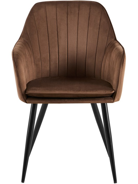 Silla de comedor Cheryl terciopelo, marrón Silla de comedor Cheryl terciopelo, marrón