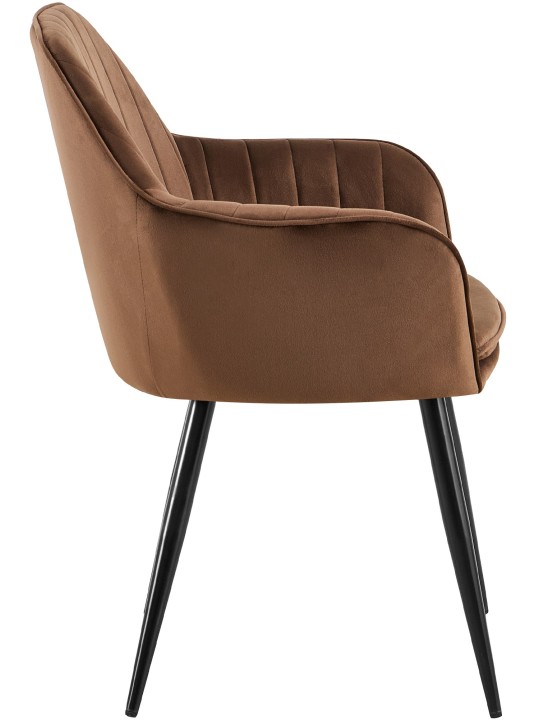 Silla de comedor Cheryl terciopelo, marrón Silla de comedor Cheryl terciopelo, marrón