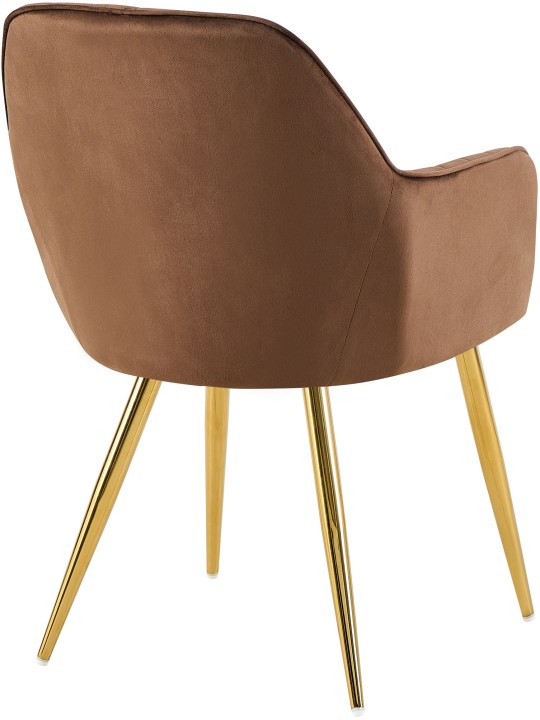 Silla de comedor Cheryl terciopelo dorado, marrón