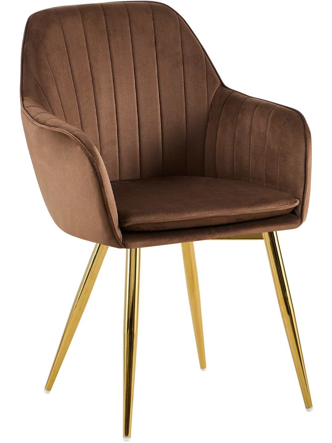 Silla de comedor Cheryl terciopelo dorado, marrón