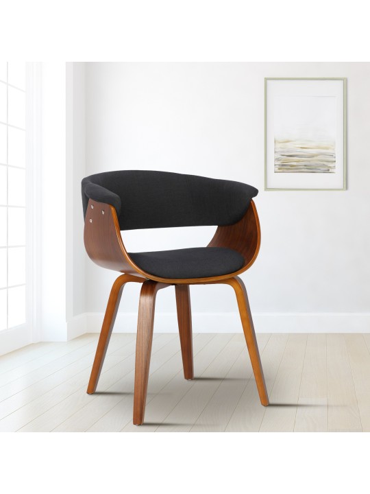 Silla Bruce tela nogal, negro