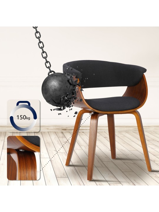 Silla Bruce tela nogal, negro