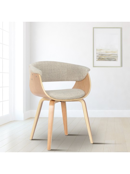 Silla Bruce tela natural, crema