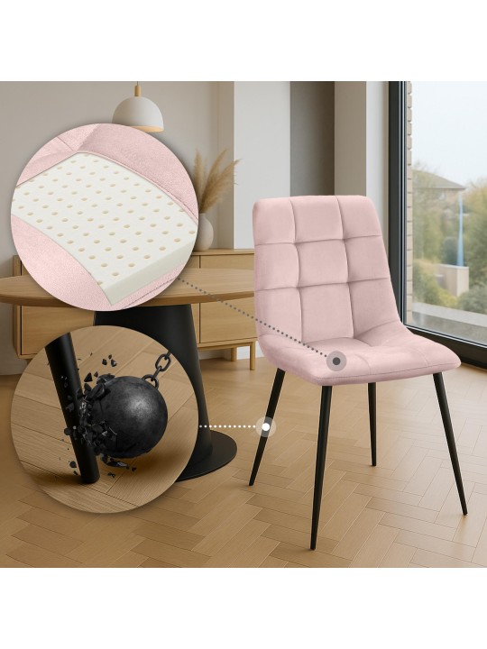 Juego de 4 sillas de comedor Antibes, rosa