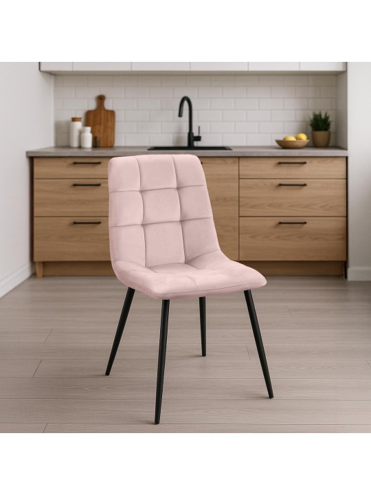 Juego de 4 sillas de comedor Antibes, rosa