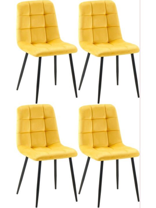 Juego de 4 sillas de comedor Antibes, amarillo