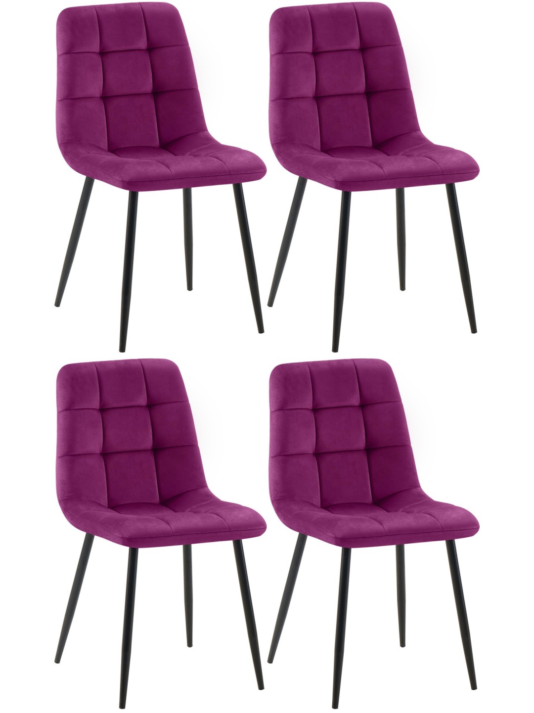 Juego de 4 sillas de comedor Antibes, lila