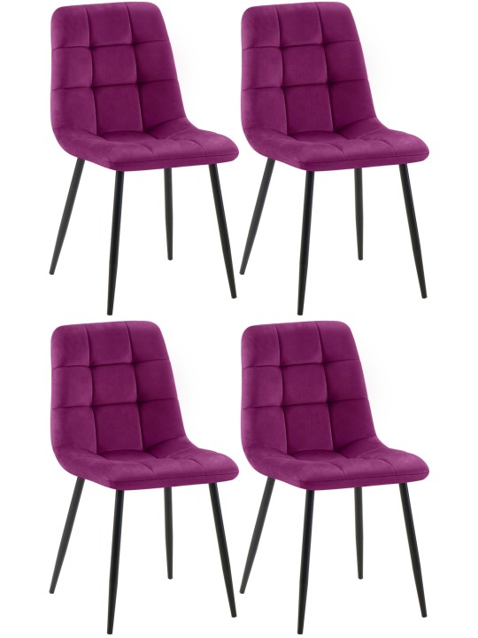 Juego de 4 sillas de comedor Antibes, lila