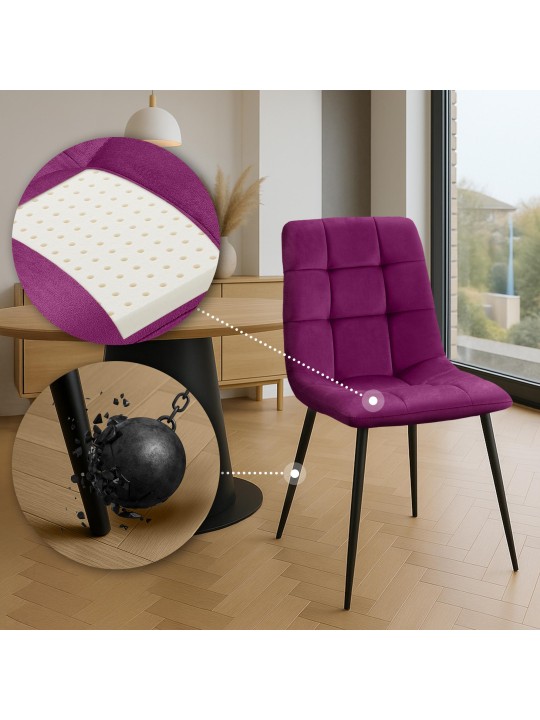 Juego de 4 sillas de comedor Antibes, lila
