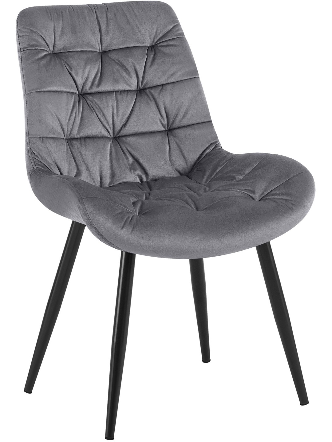 Silla de comedor de terciopelo Rossford, gris oscuro