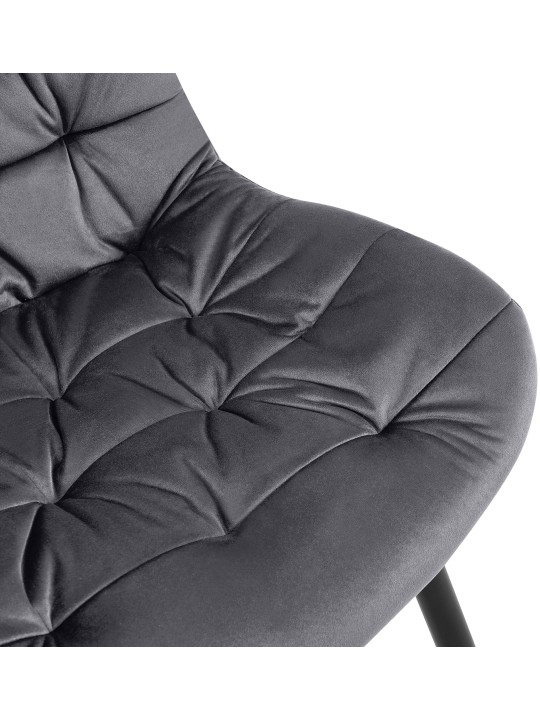 Silla de comedor de terciopelo Rossford, gris oscuro