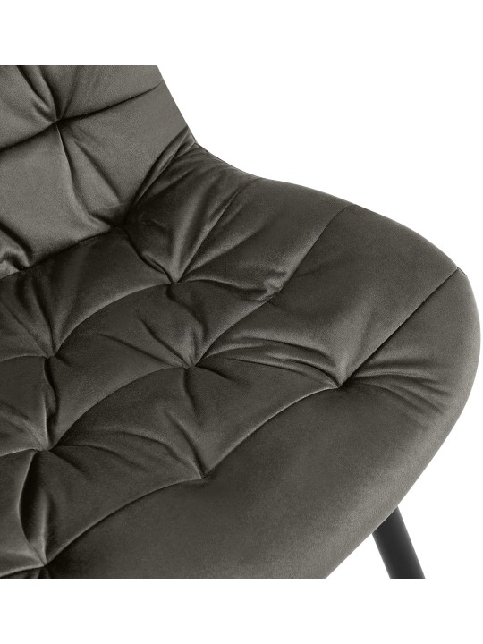 Silla de comedor de terciopelo Rossford, antracita