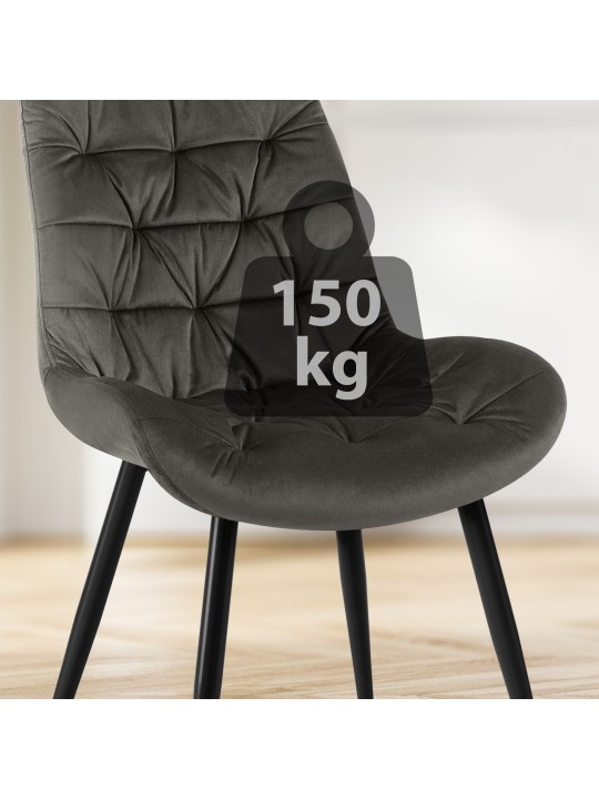 Juego de 2 sillas de comedor Rossford, antracita Juego de 2 sillas de comedor Rossford, antracita