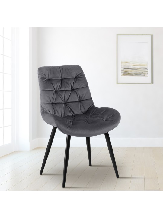 Juego de 2 sillas de comedor Rossford, gris oscuro