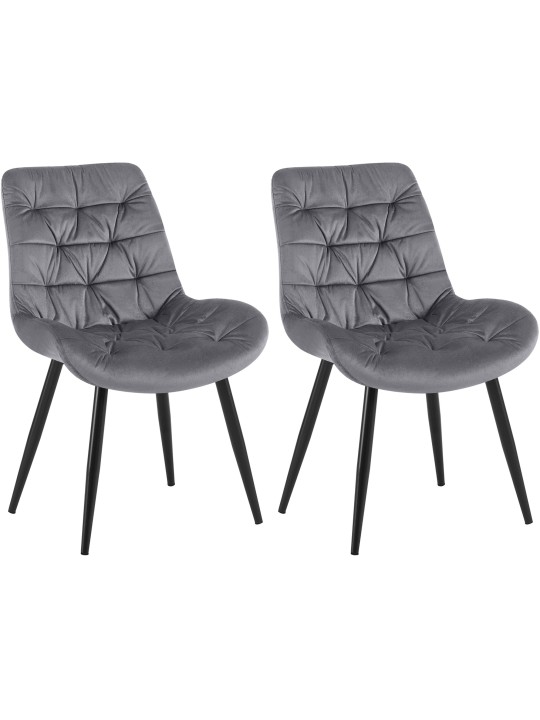 Juego de 2 sillas de comedor Rossford, gris oscuro