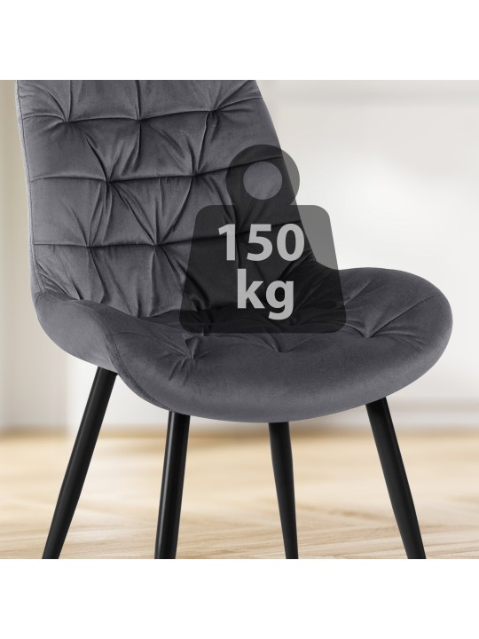 Juego de 2 sillas de comedor Rossford, gris oscuro