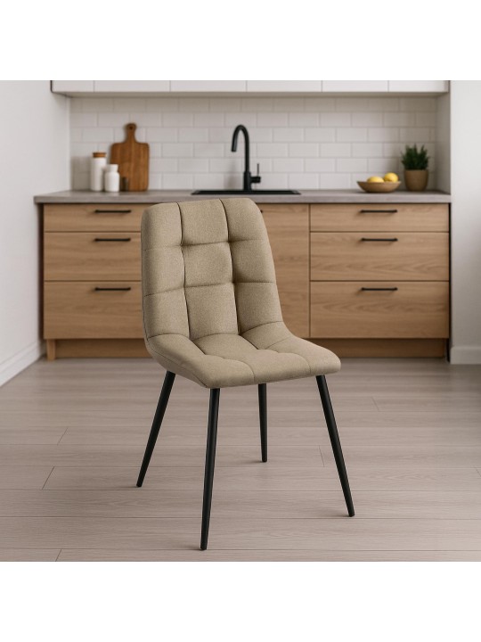 Silla de comedor tela Antibes, taupe Silla de comedor tela Antibes, taupe