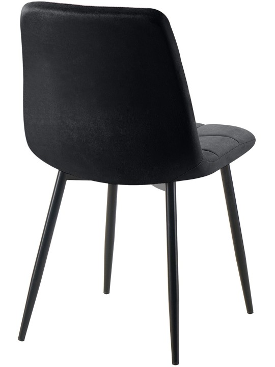Silla de comedor Tilde terciopelo, negro