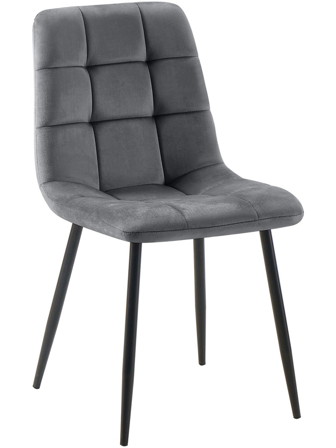 Silla de comedor Tilde terciopelo, gris oscuro