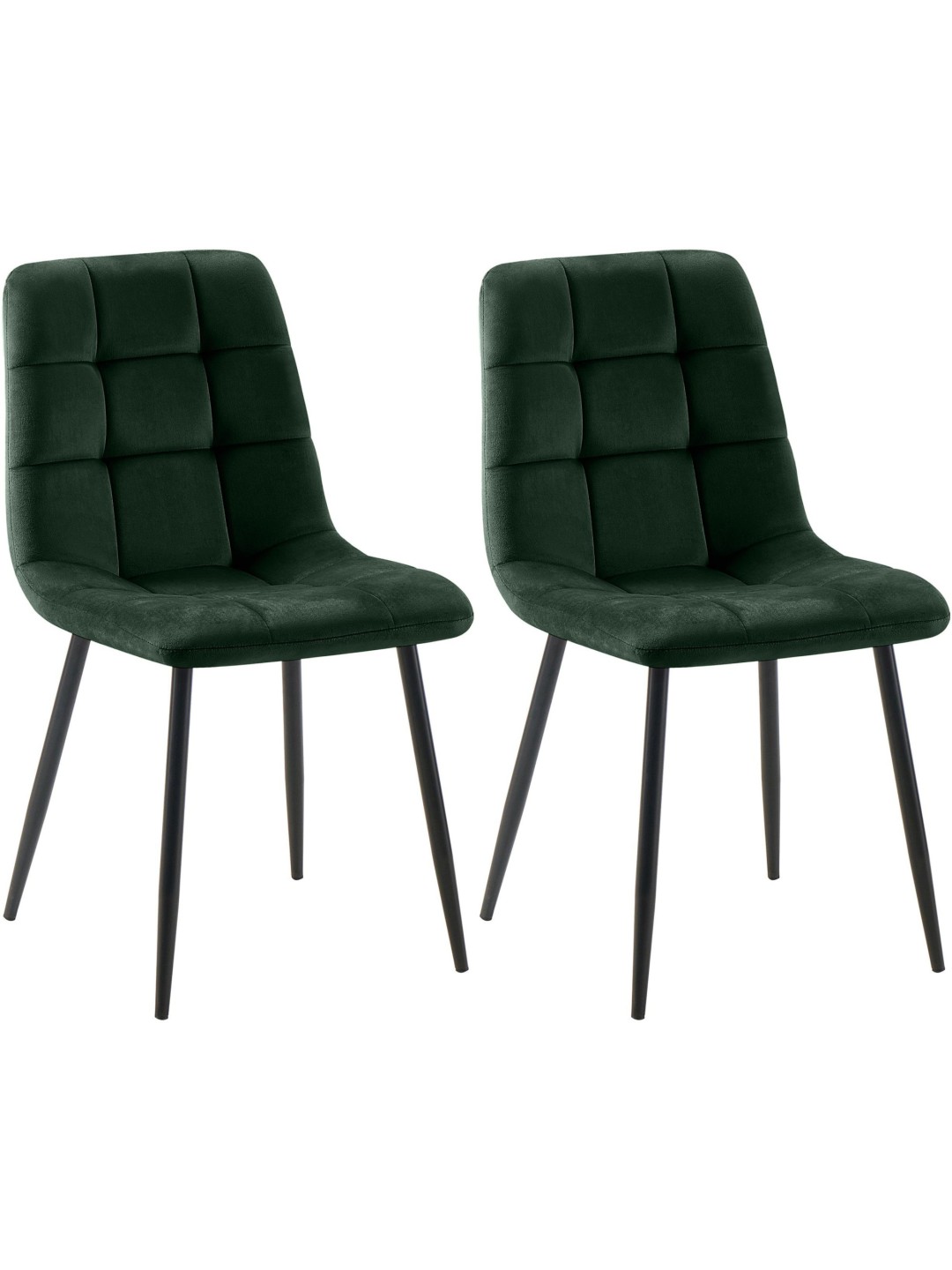 Juego de 2 sillas de comedor Tilde terciopelo, verde