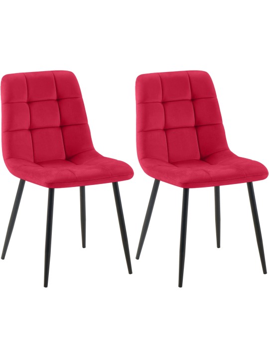 Juego de 2 sillas de comedor Tilde terciopelo, rojo Juego de 2 sillas de comedor Tilde terciopelo, rojo