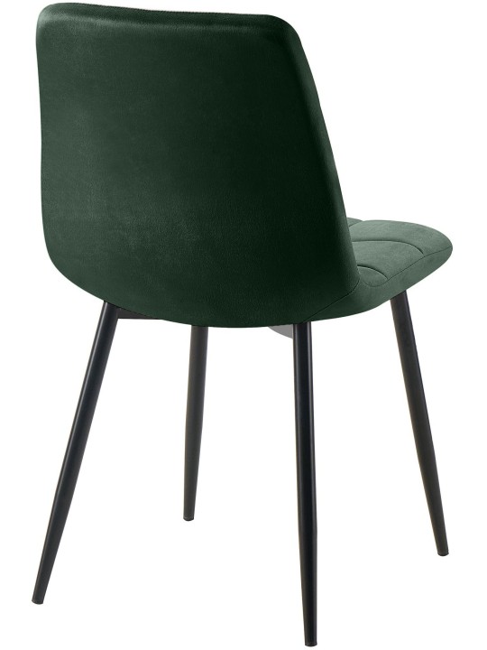 Juego de 4 sillas de comedor Tilde terciopelo, verde