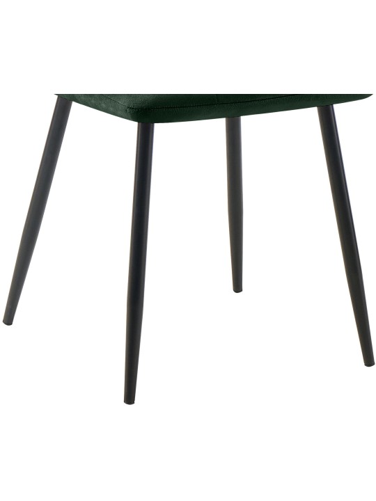 Juego de 4 sillas de comedor Tilde terciopelo, verde