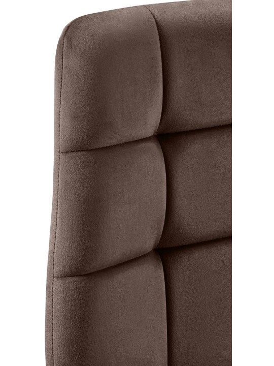 Juego de 4 sillas de comedor Tilde terciopelo, marrón